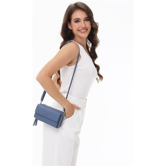 Vegan Leather Crossbody Wallet Purse RFID Small Wristlet Phone Pocket Bag Women - Picture 2 of 7